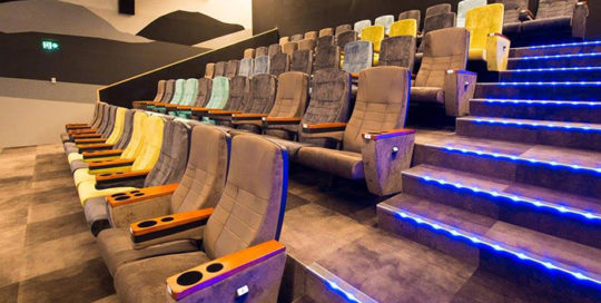 leadcom cinema seating installation Flying South Theatre