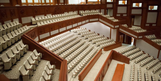 leadcom seating auditorium seating installation Prime Minister's Office Building